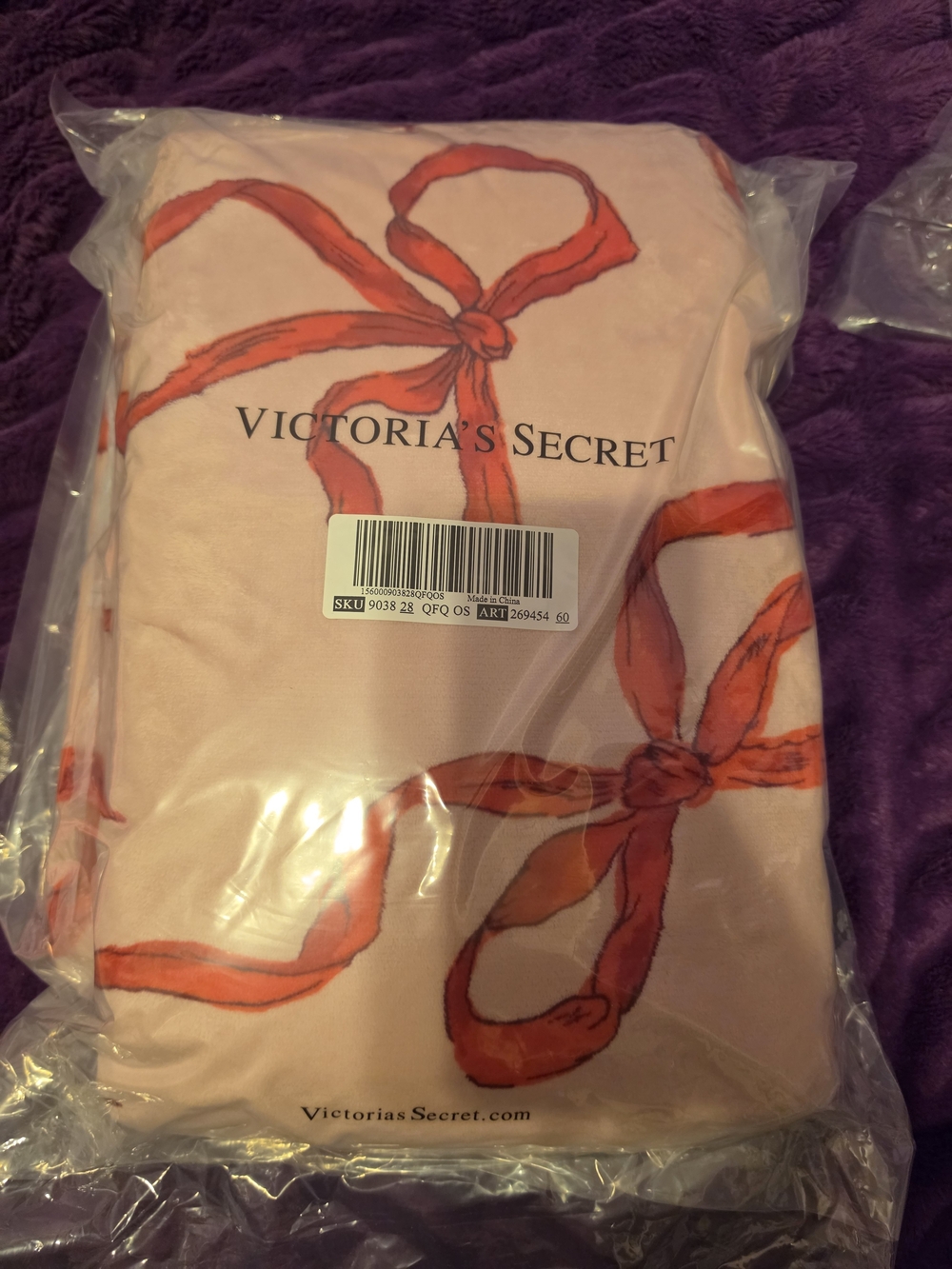Victoria's Secret Pink Sleep Top with Red Bow Print